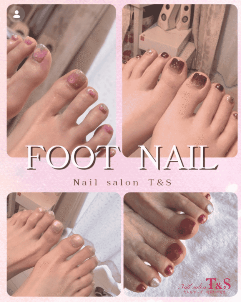 フットネイルの施術風景｜丁寧なネイルケアの様子